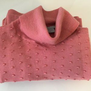 100% Wool Pink Textured COS Turtleneck Sweater